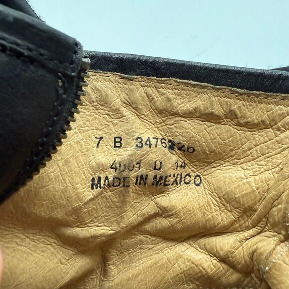 Frye Campus Zip Ankle Boots Women 7B Black Leather Round Toe Western Minimalist - Picture 9 of 10